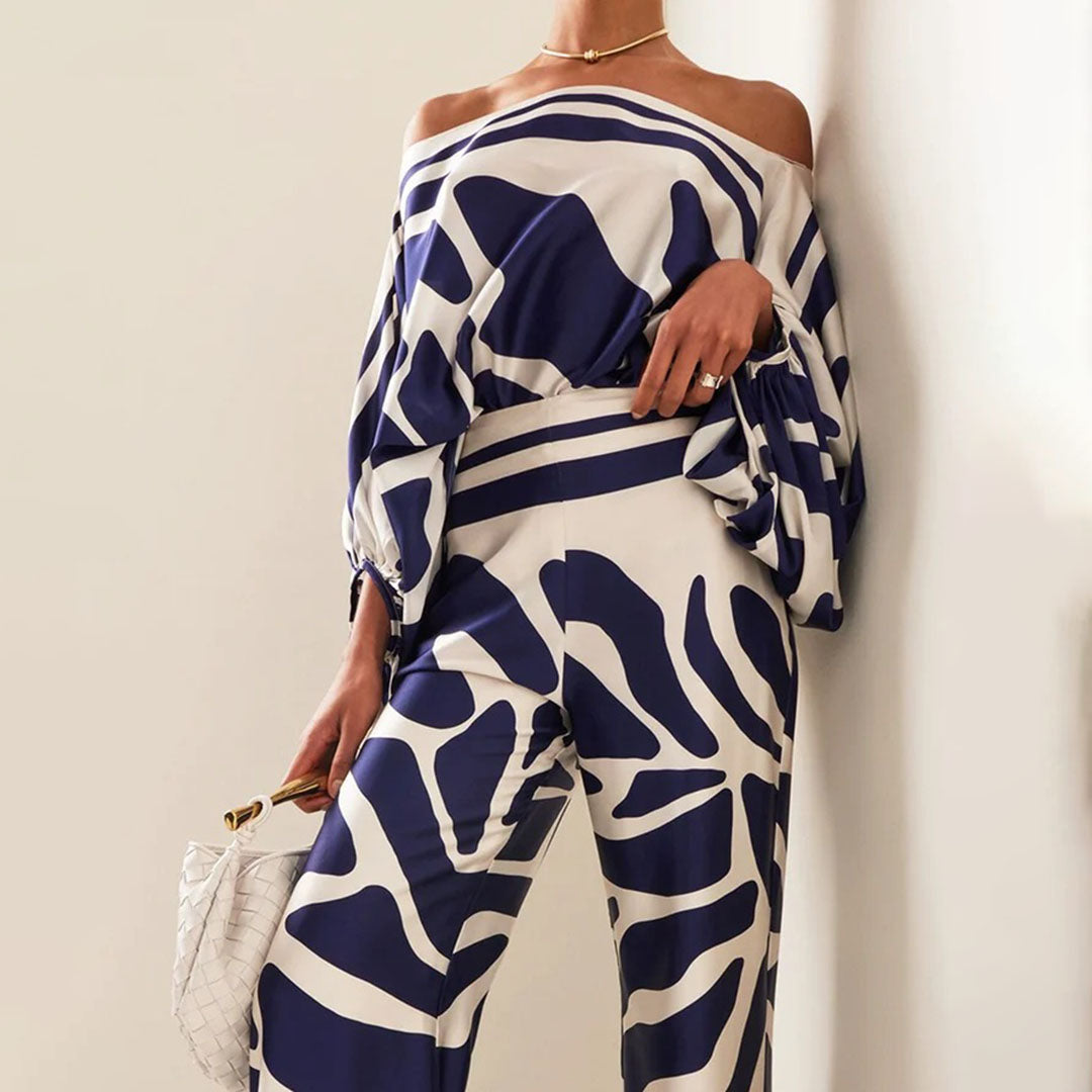 Sophia | Stylish Off-Shoulder Striped Jumpsuit