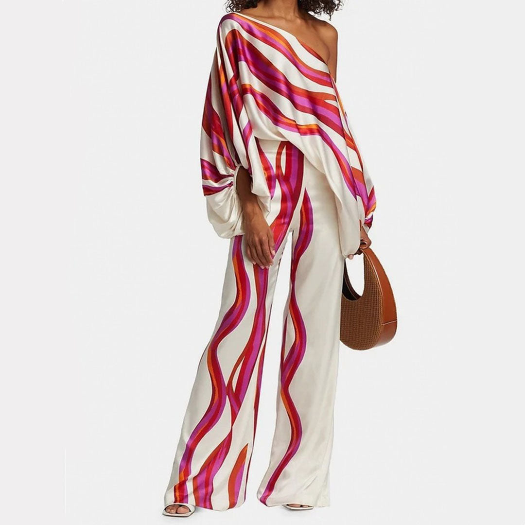 Sophia | Stylish Off-Shoulder Striped Jumpsuit
