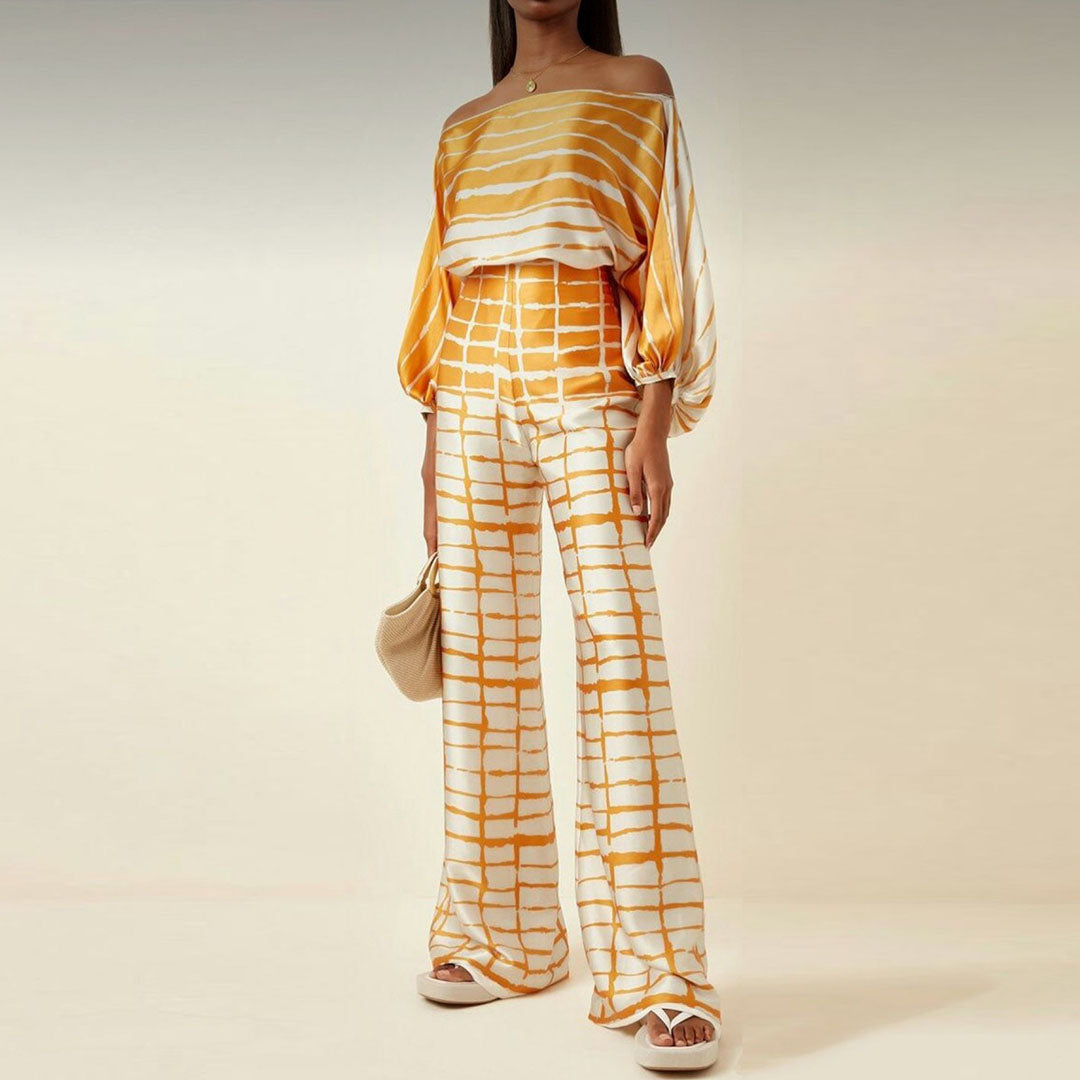 Sophia | Stylish Off-Shoulder Striped Jumpsuit