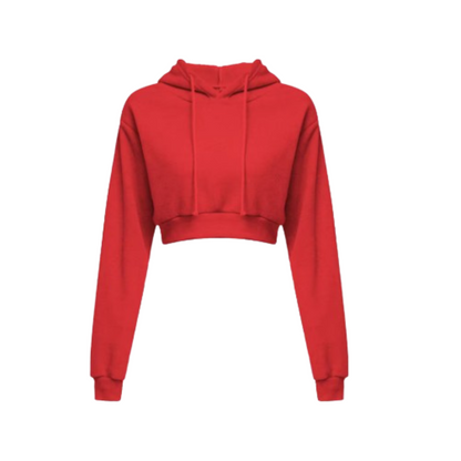 Women's Active Fit Cropped Hoodie Pullover Red