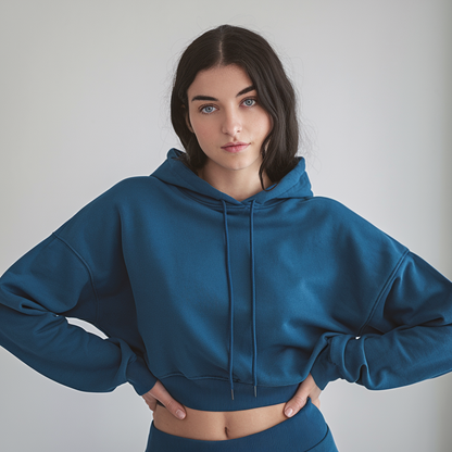 Women's Cropped Hoodie  Blue